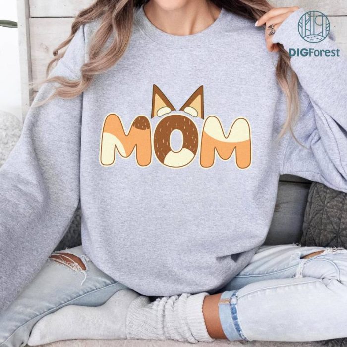 Retro Bluey Mom Png | Mom Bluey Shirt | Cool Moms Shirt | Chilli Heeler Bluey Family Shirt | Bluey Mom Shirt | Bluey Gifts for Mom
