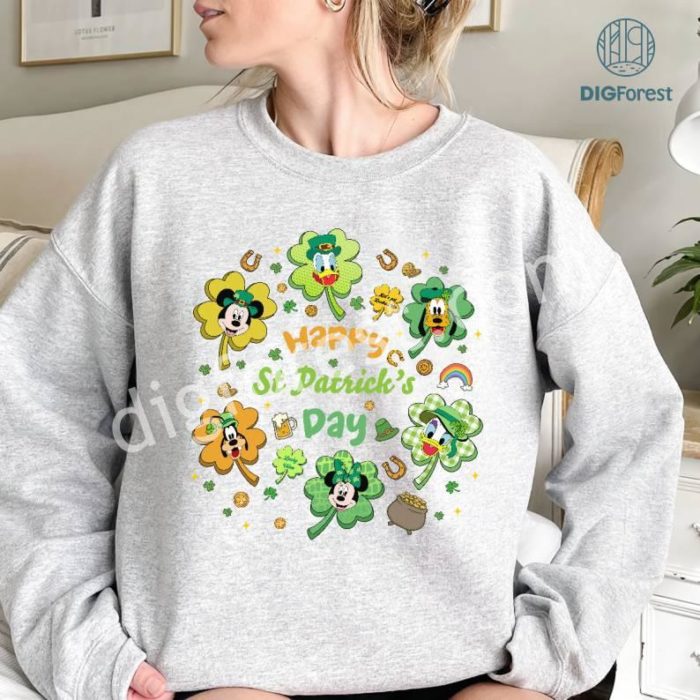 Disney Mickey Minnie Happy Patrick's Day Feeling Lucky Png, Disneyland Saint Patrick’s Day Shirt, Mickey Lucky Shamrock Irish Shirt, Lucky Vibes