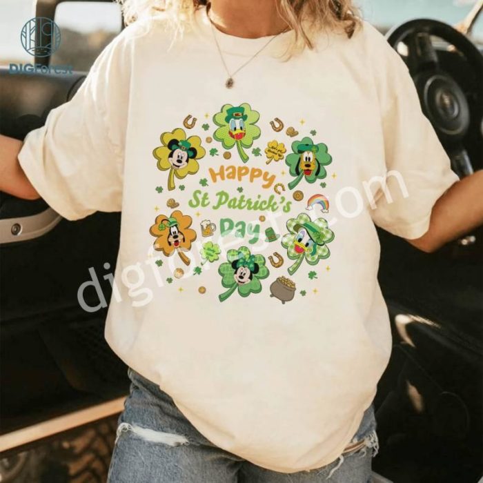 Disney Mickey Minnie Happy Patrick's Day Feeling Lucky Png, Disneyland Saint Patrick’s Day Shirt, Mickey Lucky Shamrock Irish Shirt, Lucky Vibes