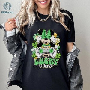 Disney Mickey Minnie Lucky Vibes PNG| Mickey Mouse Happy Patrick's Day Shirt | Mickey and Minnie Shirt | Disneyland Patrick's Day Shirt