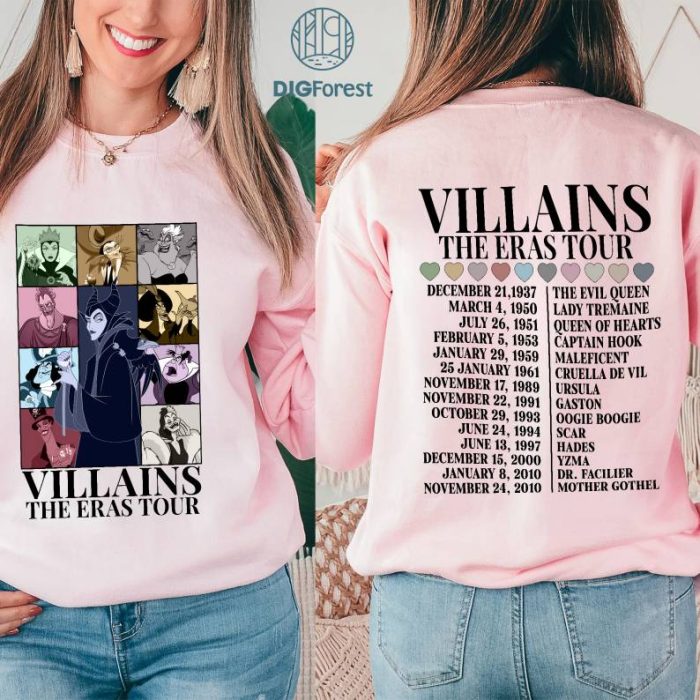 Disneyland Villains Malecifent Eras Tour PNG, Disneyland Maleficent Villains Shirt, Maleficent Ursula Evil Queen Shirt, WDW Shirt