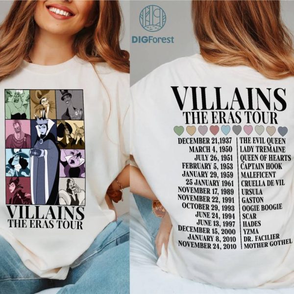 Disneyland Villains Evil Queen Eras Tour PNG, Disneyland Evil Queen Villains Shirt, Maleficent Ursula Shirt, Villain Squad Shirt