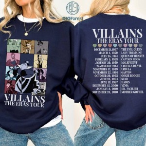 Disneyland Villains Queen of Hearts Eras Tour PNG, Disneyland Villains Shirt, Maleficent Ursula Hades Shirt, Villain Squad Shirt