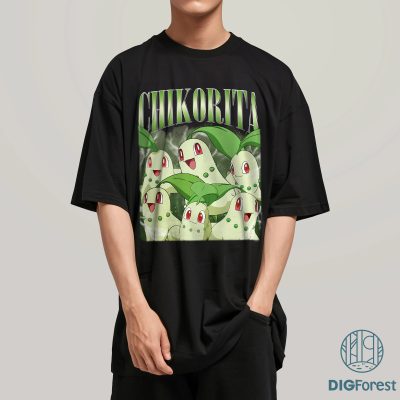 Chikorita Shirt | Chikorita Bayleef Meganium Shirt | Anime Japanese Pokemon Sweatshirt | Pikachu Family Birthday Tee