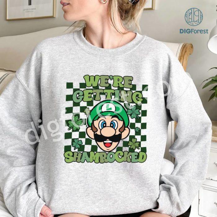 Mario Luigi St Patrick's Day Bundle, Super Mario St Patricks Day Png, I Got The Rock, We're Getting Shamrocked, Mario Irish Shamrock Shirt