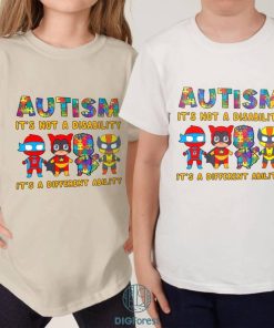 Pretty Superhero Autism It's Not A Disability It's A Different Ability Shirt, Puzzle Piece Autism Shirt, Autism Kids Shirt, Autism Superhero Shirt