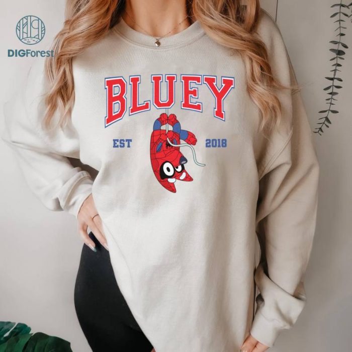 Bluey Spiderman Brave Strong Loved Shirt | Bluey Spider Man Shirt | Bluey And Bingo Shirt | Bluey Family Shirt | Blue Dog Shirt