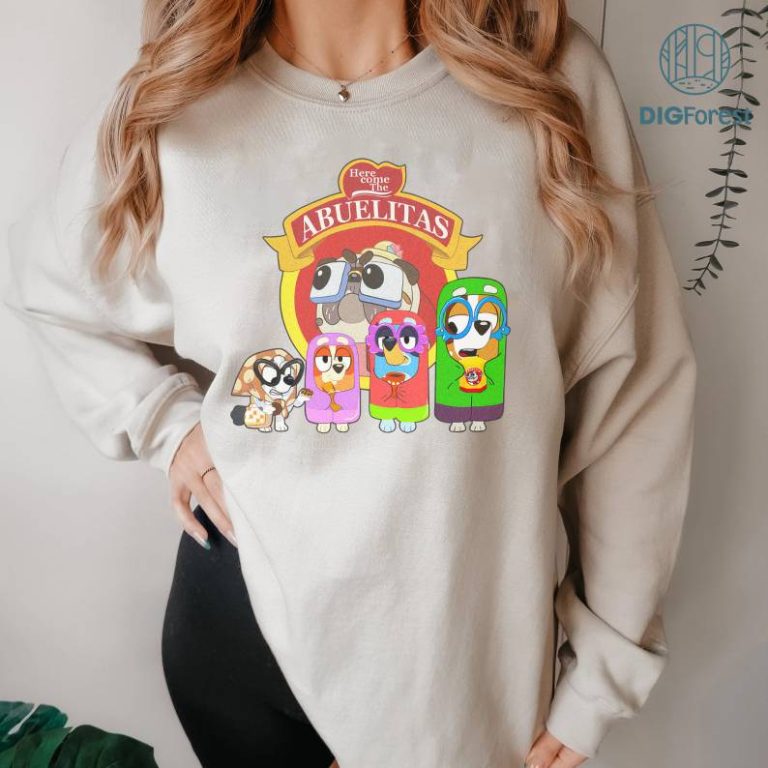 Bluey Abuelitas Png, Bluey Characters Sweatshirt, Bluey Grannie Shirt 