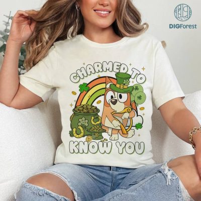 Bluey Happy St Patrick's Day PNG, Bluey Bingo Patrick's Day, Charmed To Know You, Bluey Four Leaf Clover Shamrock Tee Paddy's Day Tee Bluey Happy St Patrick's Day PNG, Bluey Bingo Patrick's Day, Charmed To Know You, Bluey Four Leaf Clover Shamrock Tee Paddy's Day Tee