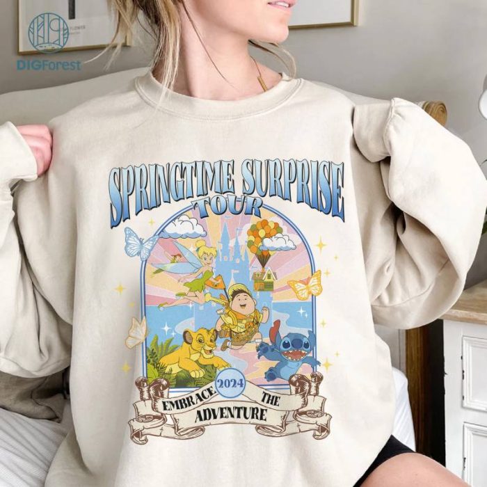 Vintage Disneyland Springtime Surprise Tour Shirt | Disney Springtime Surprise 2024 Shirt | Marathon Weekend Shirt | Magic Kingdom Stitch Shirt