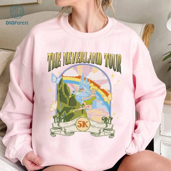 Rundisney The Neverland Tour 5K Shirt | Marathon Weekend 2024 Shirt | Disney Peter Pan Tinker Bell Runner Shirt | Springtime Surprise