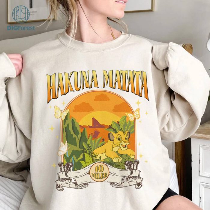 Vintage Disney Hakuna Matata 10-Miler Shirt | Springtime Surprise Weekend | runDisney Lion King Simba Shirt | Marathon Weekend 2024