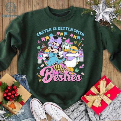 Disney Minnie Daisy Besties PNG, Minnie Daisy Easter Is Better With My Besties Shirt, Disneyland Couple Besties Shirt, Disneyworld Summer Shirt