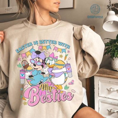 Disney Minnie Daisy Besties PNG, Minnie Daisy Easter Is Better With My Besties Shirt, Disneyland Couple Besties Shirt, Disneyworld Summer Shirt