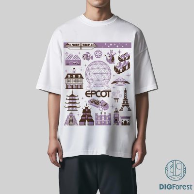 Disney Epcot Center Vintage Style Shirt | Figment Epcot Festival PNG | Magic Kingdom Sublimation Tee