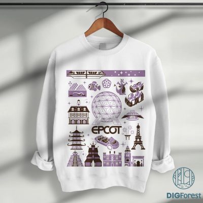 Disney Epcot Center Vintage Style Shirt | Figment Epcot Festival PNG | Magic Kingdom Sublimation Tee