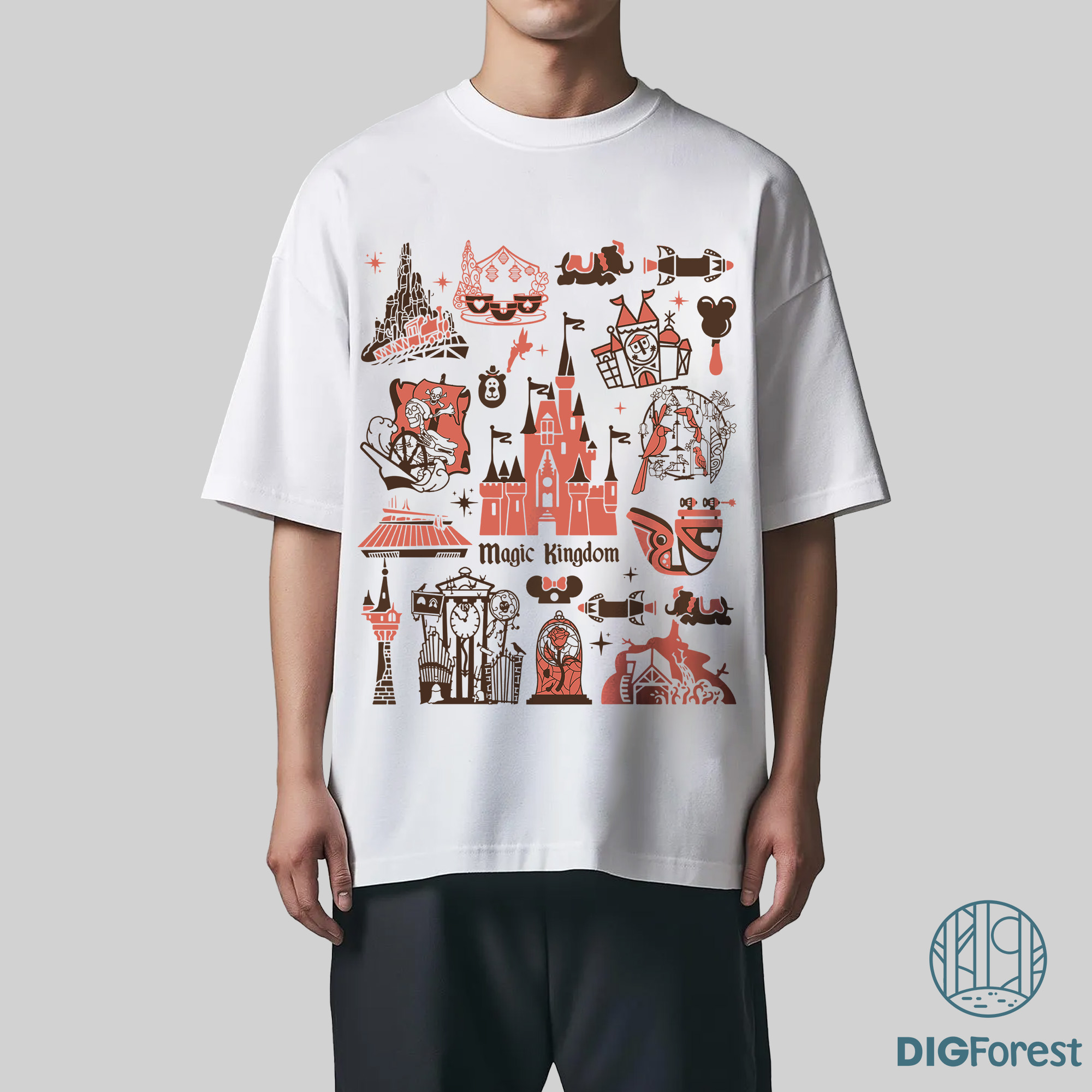 Disney Magic Castle Vintage Style Shirt | Magic Kingdom Icons 2024 Trip Tee | Family Disneyland Shirt Disney Magic Castle Vintage Style Shirt | Magic Kingdom Icons 2024 Trip Tee | Family Disneyland Shirt