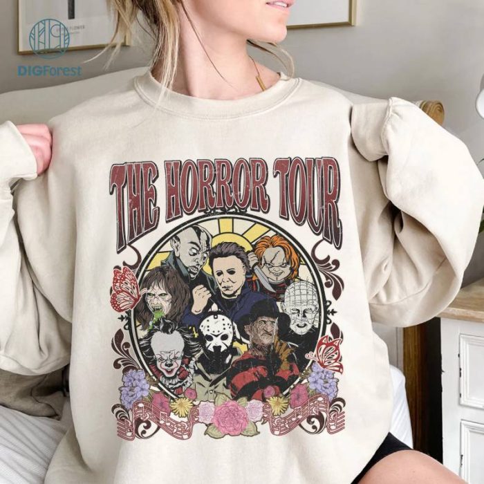 Vintage The Horror Tour Sweatshirt | Horror Killers Shirt | Retro Horror Movies Shirt | Michael Myers Serial Killer Shirt
