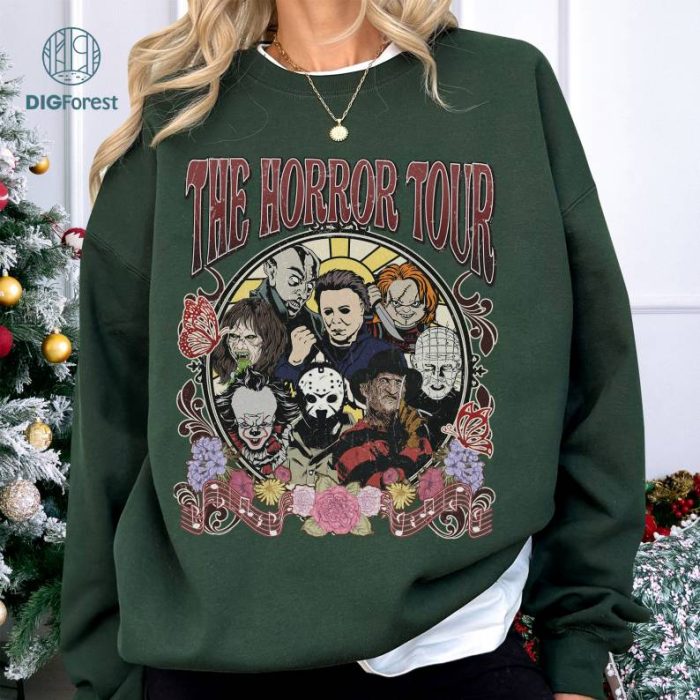 Vintage The Horror Tour Sweatshirt | Horror Killers Shirt | Retro Horror Movies Shirt | Michael Myers Serial Killer Shirt