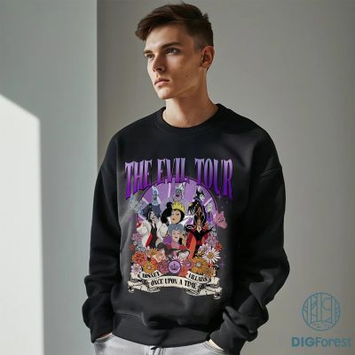 Vintage Disney Villains Shirt | The Evil Tour Floral Tee | Maleficent Ursula Cruella Shirt | Disney Villains Characters Shirt