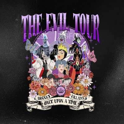 Vintage Disney Villains Shirt | The Evil Tour Floral Tee | Maleficent Ursula Cruella Shirt | Disney Villains Characters Shirt