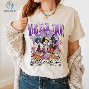 Vintage Disney Floral Villains Shirt | The Evil Tour Shirt | Villains Characters Shirt | Evil Friends | Family Villains Shirt | Maleficent Shirt