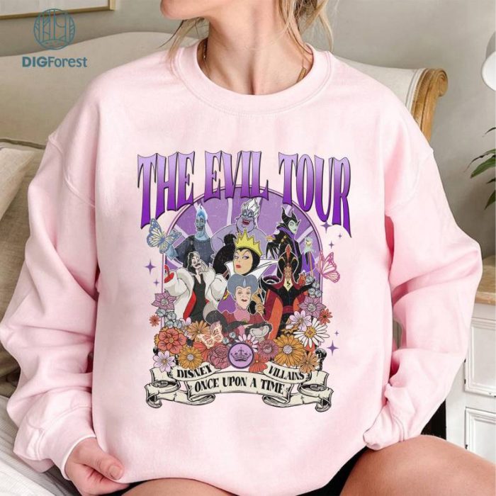 Vintage Disney Floral Villains Shirt | The Evil Tour Shirt | Villains Characters Shirt | Evil Friends | Family Villains Shirt | Maleficent Shirt