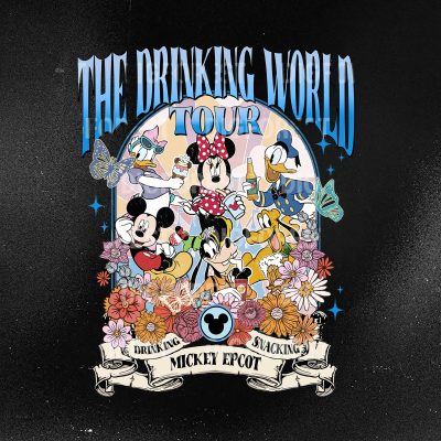 Vintage Disney Floral Mickey & Friends Epcot Tour Shirt – Magic Kingdom Drinking Tee