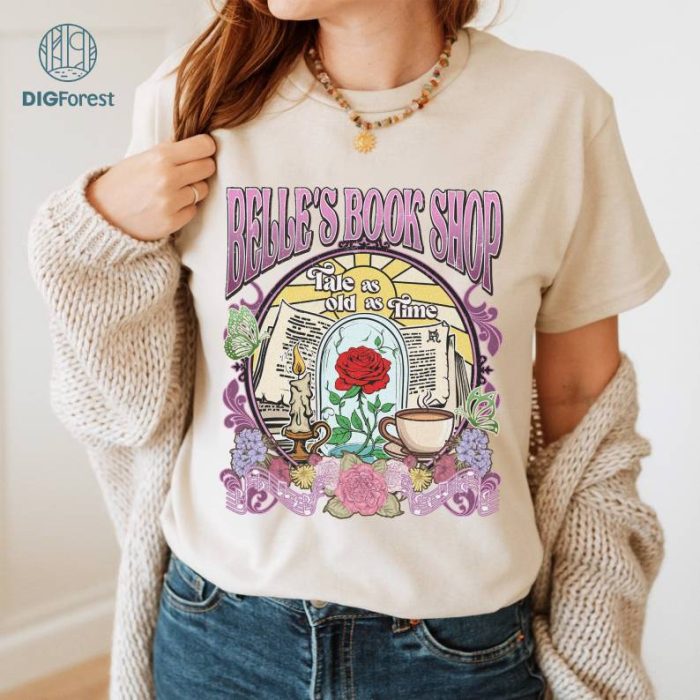 Disney Belle's Book Shop Shirt | Tale As Old As Time | Belle Princess Shirt | Beauty And The Beast Shirt | Belle’S Book Cafe Shirt | Bookworm Shirt