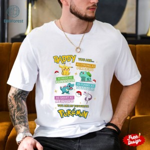 Pokemon Dad Father's Day PNG, Pokeball Dad Shirt | Daddy You’re My Superhero | Charmander Pikachu Dad Shirt Anime Game Father's Day Shirt