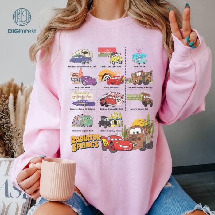 Disney Cars of Radiator Springs Shirt | Lightning Mcqueen Cars Movie Shirt | Disneyland Cars Shirt | Family Vacation 2024 Shirt