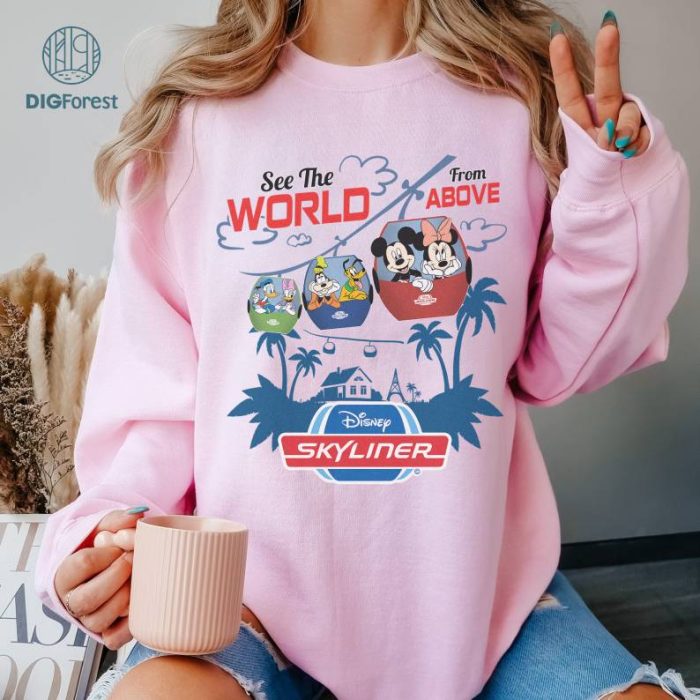 Disney Mickey And Friends Skyliner Sweatshirt, See The World From Above, Disneytrip Shirt, Family Trip 2024 Shirt, Mickey Minnie Goofy Pluto