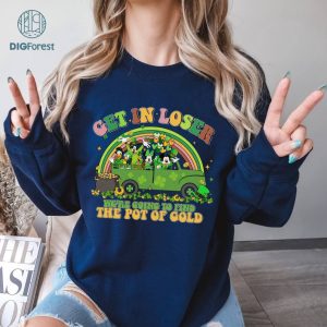 Mickey and Friends St Patricks Day Shirt | Mickey Patrick'S Day Png | Sublimation Design | St Patrick'S Day Png | Get In Loser Png