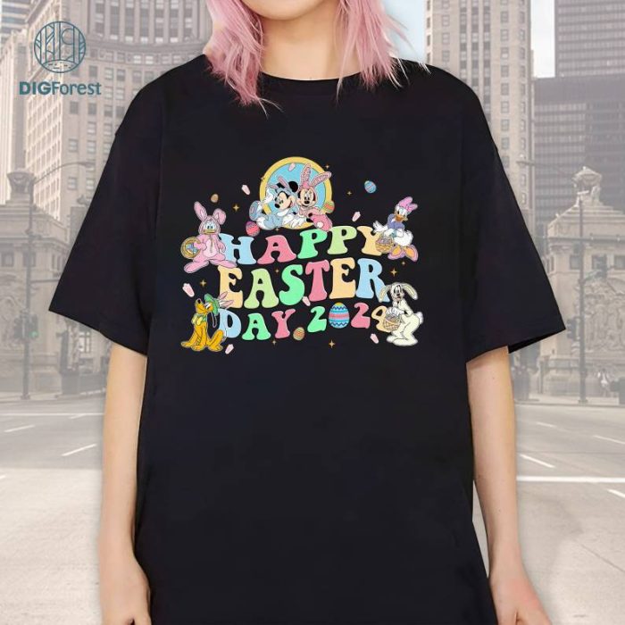 Funny Mickey And Friends Happy Easter Day Shirt, Disney Mouse And Friends Easter Png, Happy Easter Png, Disney Easter Day 2024, Funny Easter Png, Bunny Png Digital Download