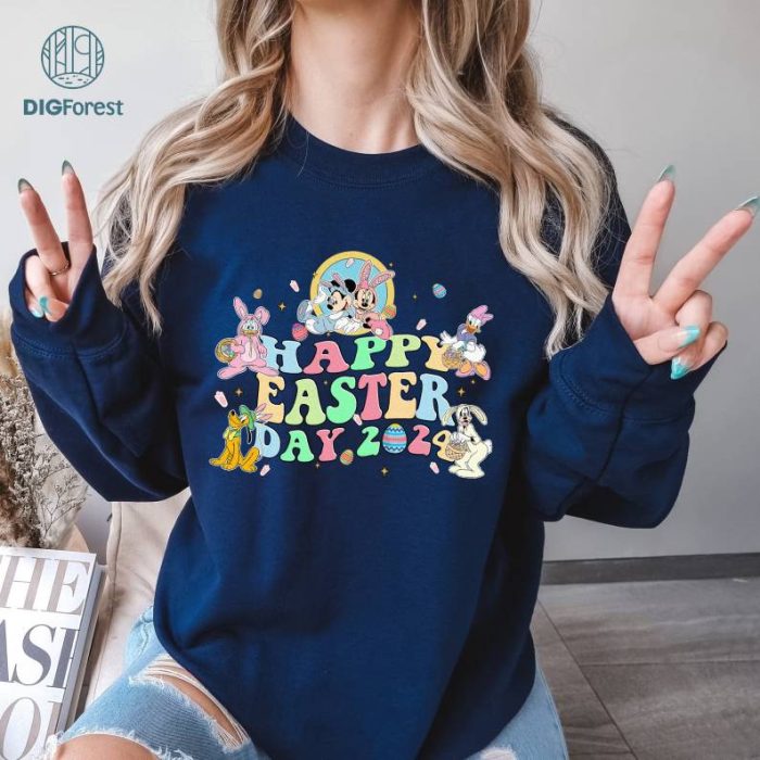 Funny Mickey And Friends Happy Easter Day Shirt, Disney Mouse And Friends Easter Png, Happy Easter Png, Disney Easter Day 2024, Funny Easter Png, Bunny Png Digital Download