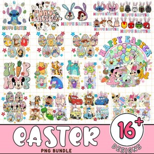 Disney Mickey and Friends Easter Bundle, Easter Png Cut Files for Cricut / Silhouette, Disney Easter Day Png, Mickey and Friends Easter Day, Digital Download
