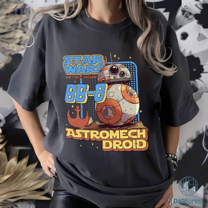 Starwars BB8 Astromech Droid PNG, Vintage Starwars Droid Shirt, Retro Starwars Shirt, Galaxy's Edge BB-8, Disneytrip 2024 Shirt