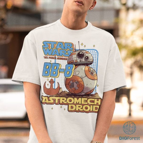 Starwars BB8 Astromech Droid PNG, Vintage Starwars Droid Shirt, Retro Starwars Shirt, Galaxy's Edge BB-8, Disneytrip 2024 Shirt