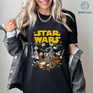 Disney Starwars Mickey And Friends Cosplay PNG, Starwars Vintage Shirt, Disneyland Vacation Sweatshirt, Birthday Shirt, Starwars Movie Shirt