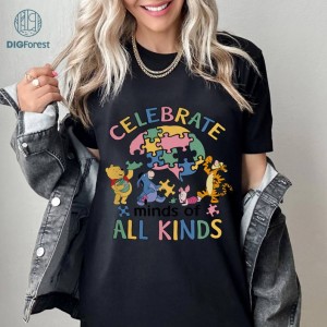 Disney Celebrate Minds of All Kinds, Pooh and Friends Autism Awareness Shirt, Neurodiversity Shirt, Autism Awareness Shirt, Autism Acceptance
