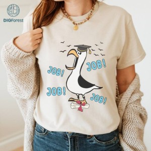 Disney Finding Nemo Seagull Graduation Finding A Job Shirt, Dory Shirt, Graduated 2024 Shirt, Senior Class Of 2024 Shirt, Graduation Gifts