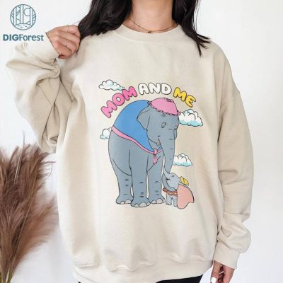 Disney Dumbo Elephant Mom and Me Digital PNG | Cute Disneyland Dumbo Elephant For Mom and Me | Gift Ideas For Mother Day