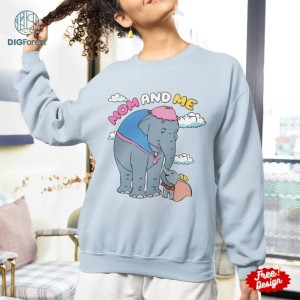 Disney Dumbo Elephant Mom and Me Digital PNG | Cute Disneyland Dumbo Elephant For Mom and Me | Gift Ideas For Mother Day
