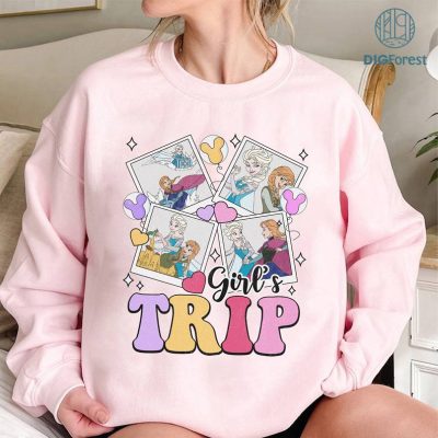Disney Elsa And Anna Girl's Trip PNG | Disneyland Frozen Shirt | Frozen Girls Trip Vacation Shirt | Anna Elsa Frozen Shirt