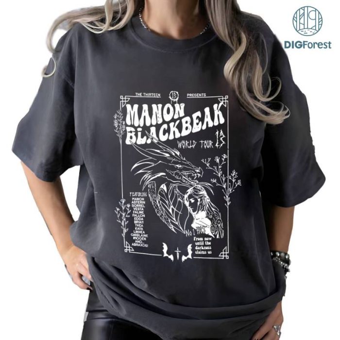 Manon Blackbeak Throne of Glass PNG, Sarah J Maas Merch, Rowan Whitethorn, ACOTAR Crescent City Rhysand, Book Quote Shirt