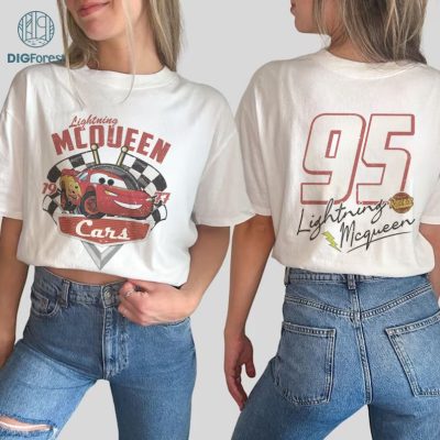 Disney Vintage Lightning Mcqueen Png, Retro Disneyland Cars Png, Cars Theme Birthday Shirt, Car Pixar Shirt McQueen 1977 Cars Land Instant Download