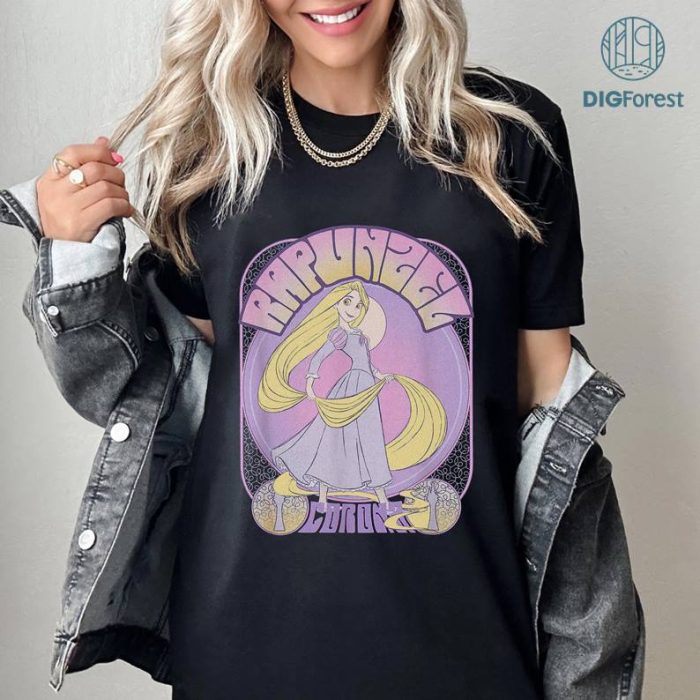 Disney Retro Disneyland Rapunzel Tangled PNG | Rapunzel Princess Shirt | Disneyland Rapunzzel Shirt | Princess Matching Shirt | Gift For Kids