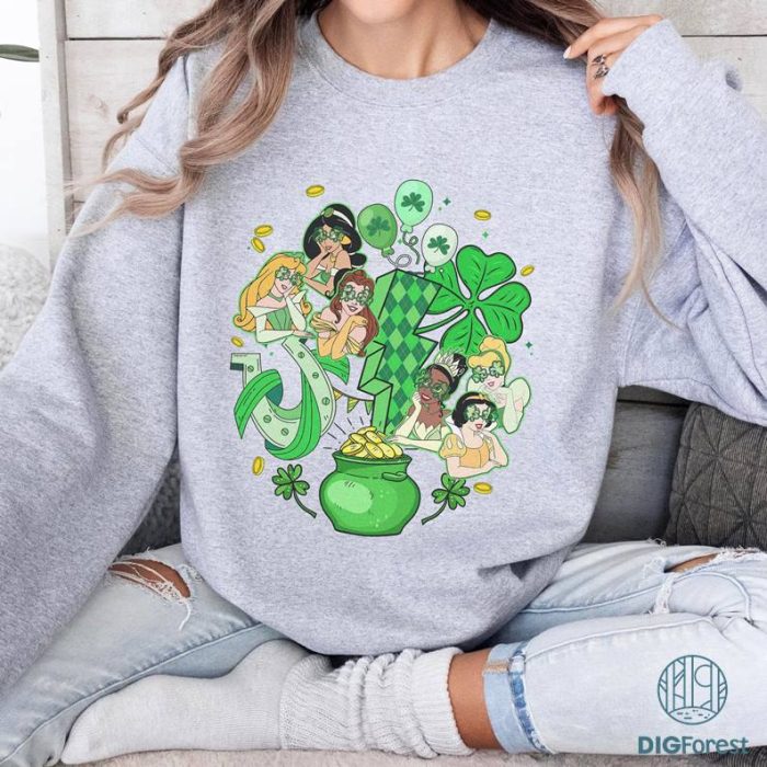 Disney Princess St Patricks Day T-Shirt, Disney Princess Shamrock PNG, Saint Patrick’s Day Family Matching Shirt, Saint Patrick's Disney