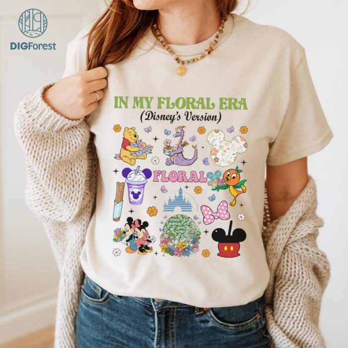 Disney In My Floral Era Mickey and Friends Shirt | Mickey and Friends Epcot Shirt | Epcot Flower And Garden Festival 2024 Shirt | Epcot Figment