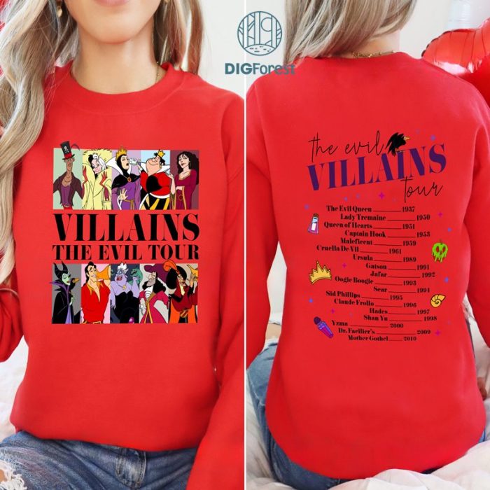 Disney Villains Eras Style Digital Design, Villains Evil Tour Shirt, Eras Tour Midnights, Villains Princess, Villains Evil Eras Tour Instant Download